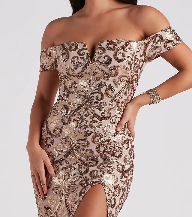 Windsor Carter Sequin Scroll A-Line Formal Dress at CoolSprings Galleria in  Franklin, TN