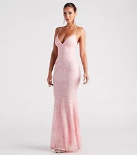 Bethanie Formal Sequin V-Neck Mermaid Dress