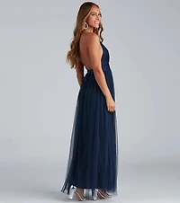 Elisabeth Pleated Tulle Formal Dress