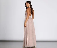 Haley Formal Shimmering Metallic Dress