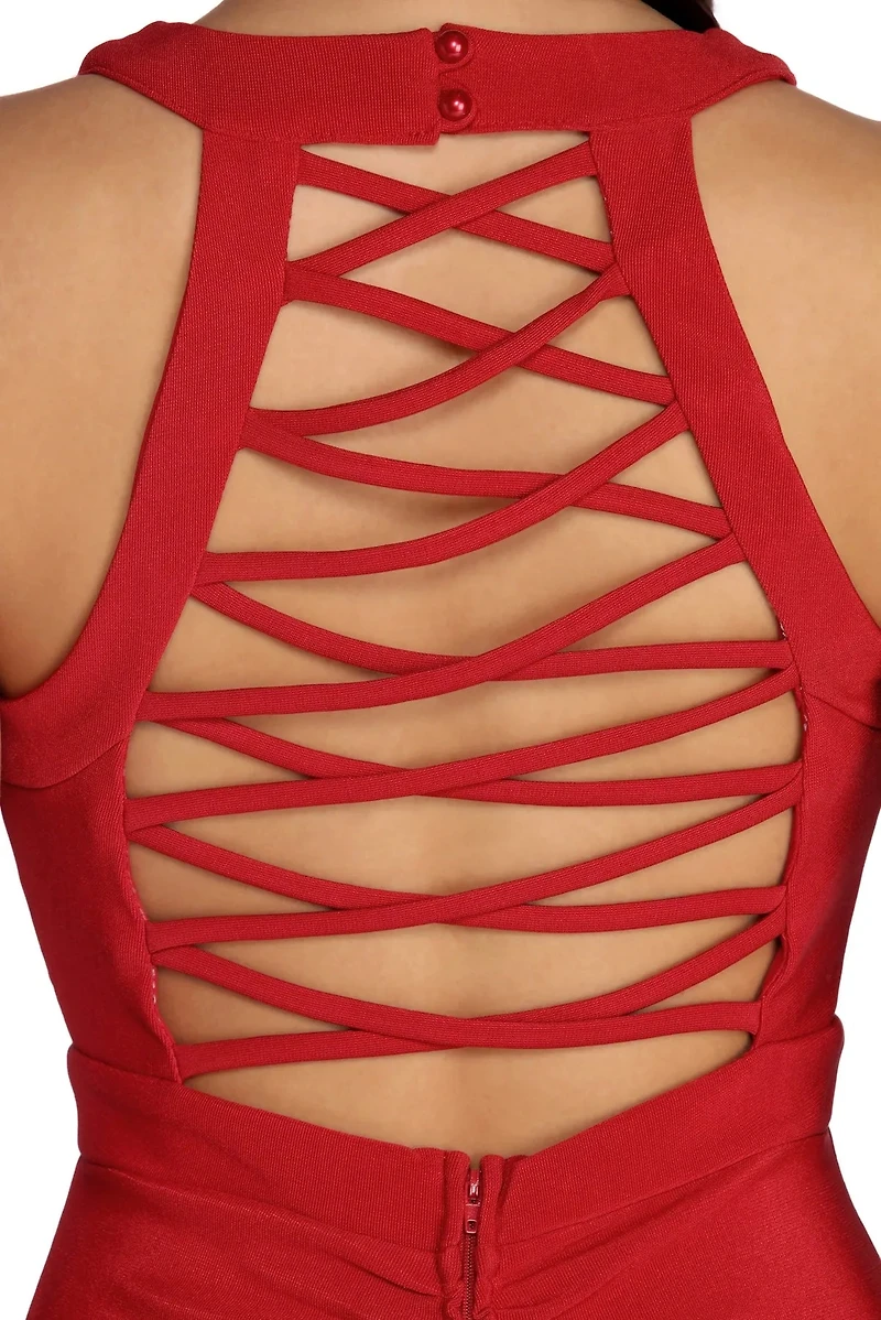 Clarissa Formal Bandage Lattice Dress