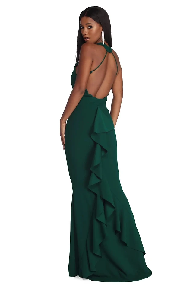 altar'd state green ruffle dress Altar'd State | Emmie Mini Dress | GREEN-BLUE | Material: 100% Polyester, Lining: 100% Polyester