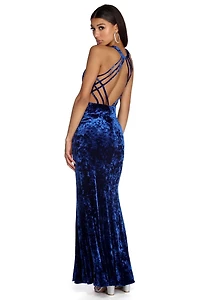 Valentina Formal Crushed Velvet Dress