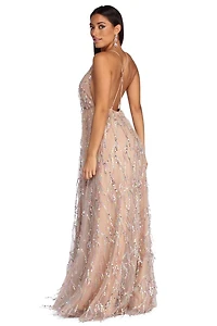 Marissa Formal Plunging Sequin Dress