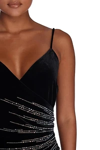 Emmalyn Formal Heat Stone Velvet Dress