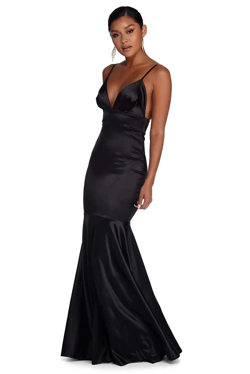 Isabel Formal Satin Mermaid Dress
