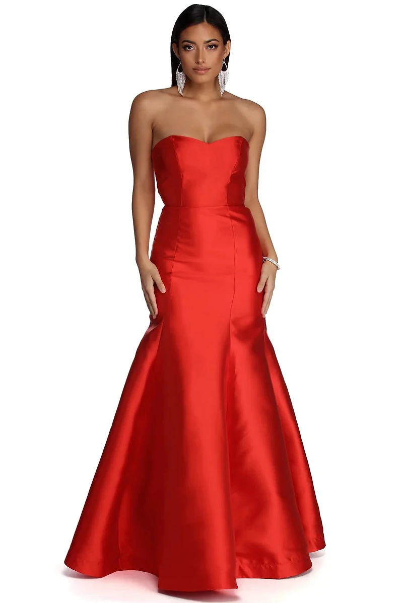 Sarah Formal Satin Trumpet Dress