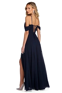 Vanessa Formal Chiffon Lattice Dress
