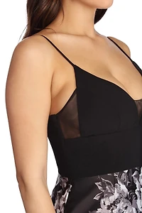 Kiki Formal Floral Satin Dress