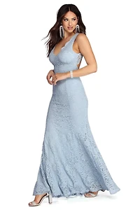 Cadence Formal Glitter Lace Dress