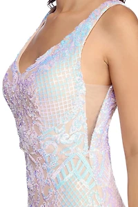 Elsa Formal Iridescent Sequin Dress