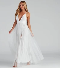 Elisabeth Pleated Tulle Formal Dress