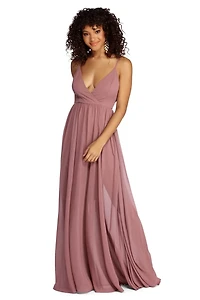 Zara Formal Rose Chiffon Dress