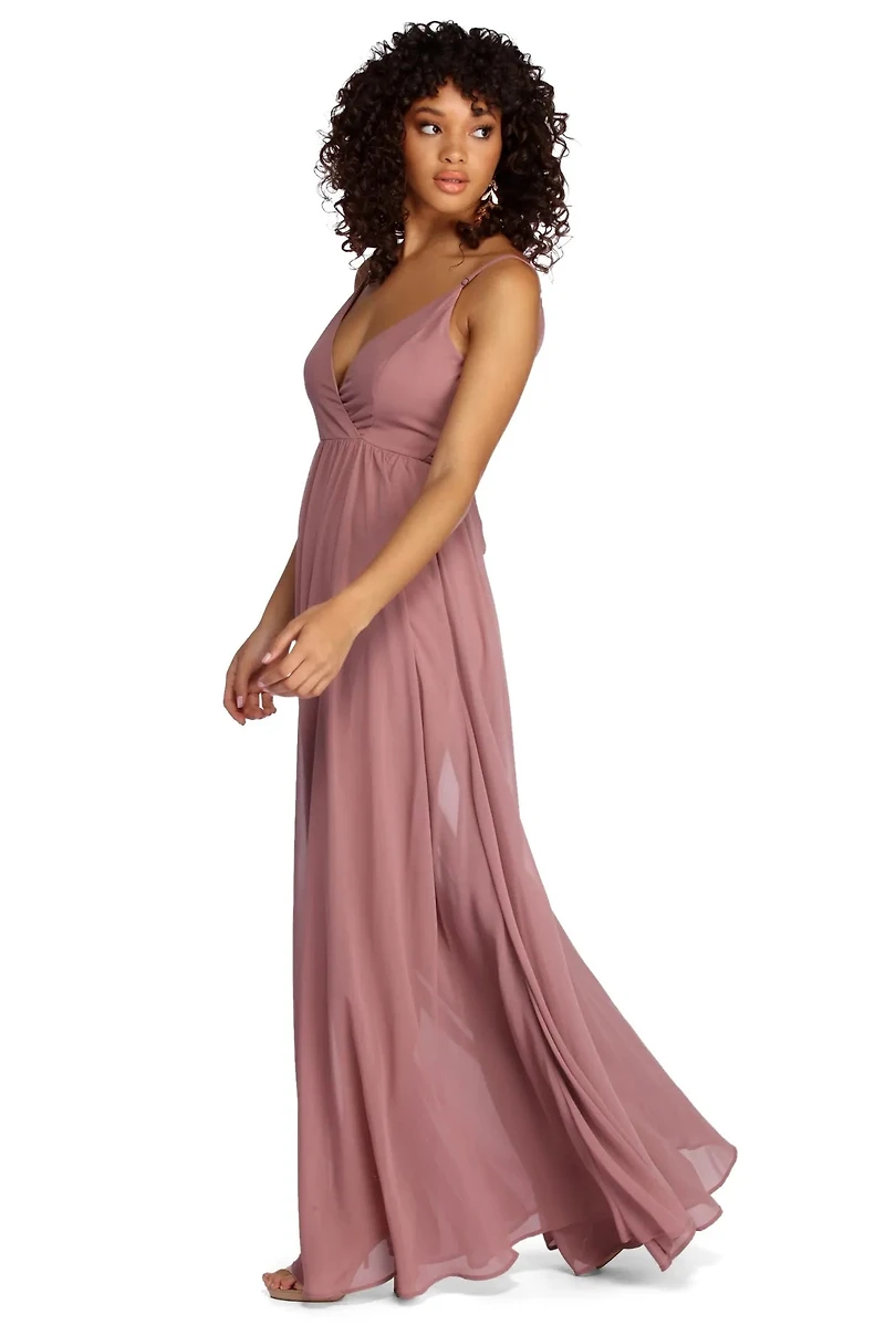 Zara Formal Rose Chiffon Dress