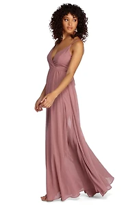 Zara Formal Rose Chiffon Dress