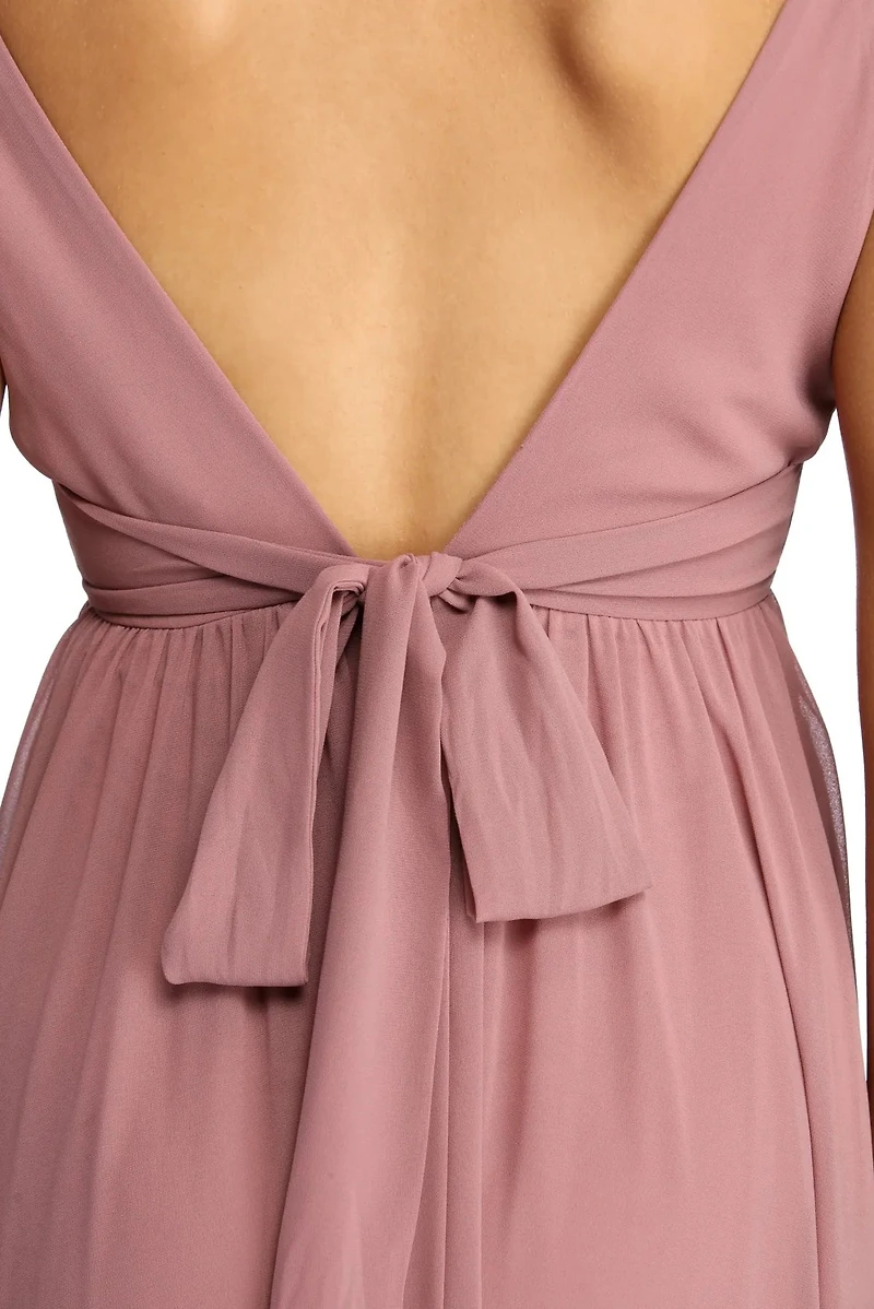 Zara Formal Rose Chiffon Dress