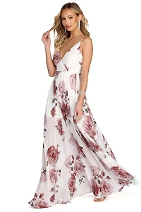 Zara Formal Rose Chiffon Dress