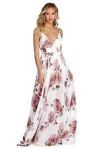 Zara Formal Rose Chiffon Dress
