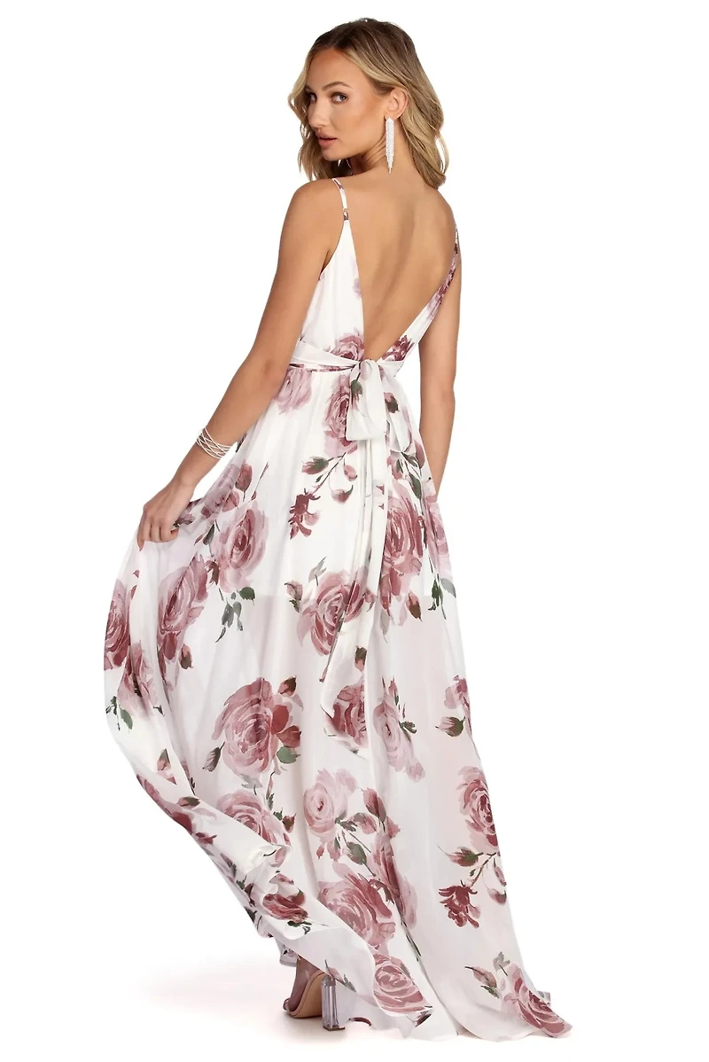 Zara Formal Rose Chiffon Dress