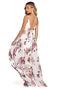 Zara Formal Rose Chiffon Dress