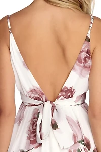 Zara Formal Rose Chiffon Dress