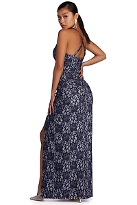 Josephina Formal High Slit Glitter Dress