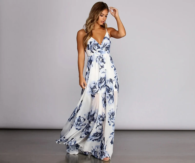 Zara Formal Rose Chiffon Dress