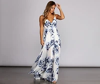 Zara Formal Rose Chiffon Dress