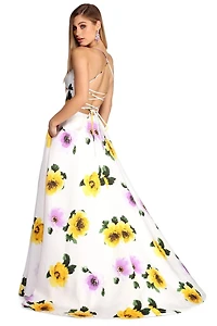 Amber Formal Floral Wrap Dress