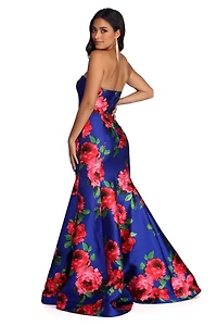Thea Formal Floral Satin Dress