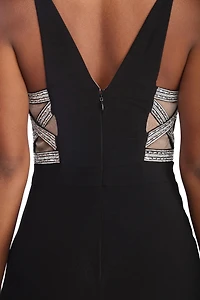 Lia Formal High Slit Rhinestone Dress