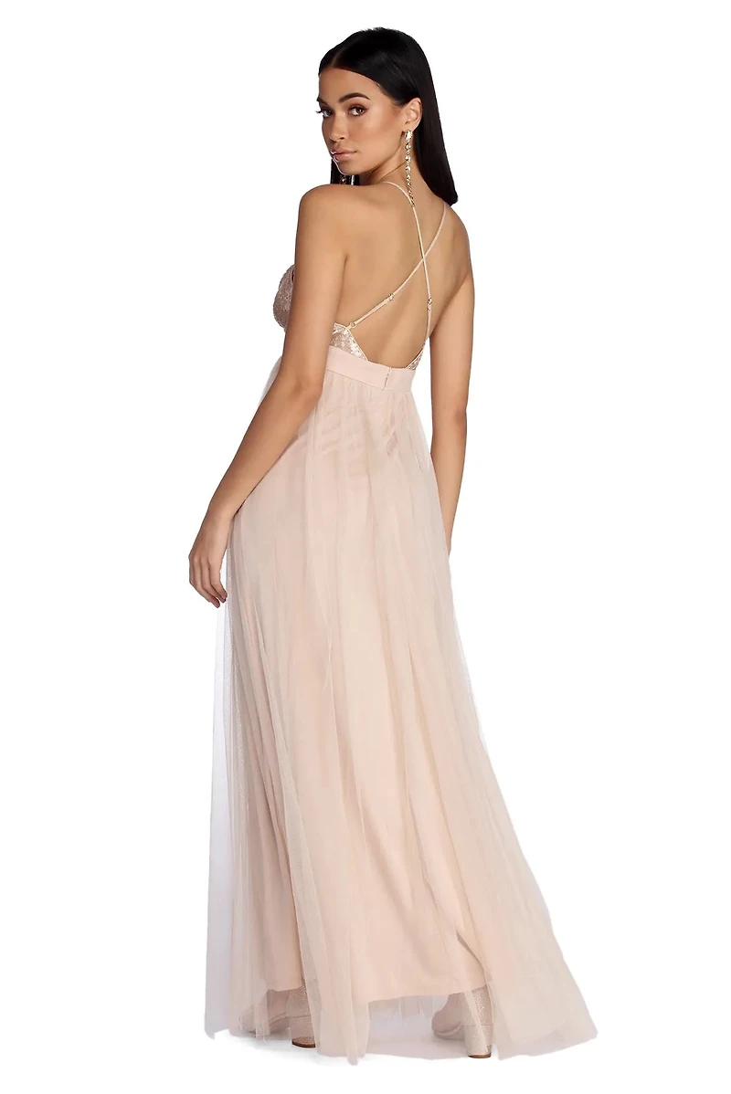Alaina Formal Tulle And Sequin Dress