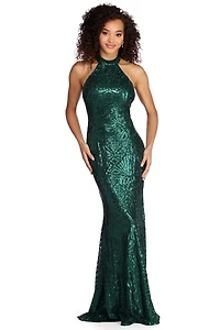 Aspyn Formal Sleeveless Sequin Dress