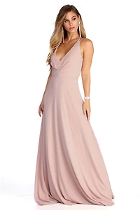 Hannah Formal Pleated Chiffon Dress
