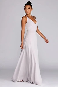 Hannah Formal Pleated Chiffon Dress