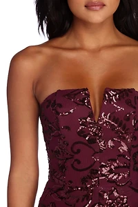 Paulina Formal High Slit Sequin Dress