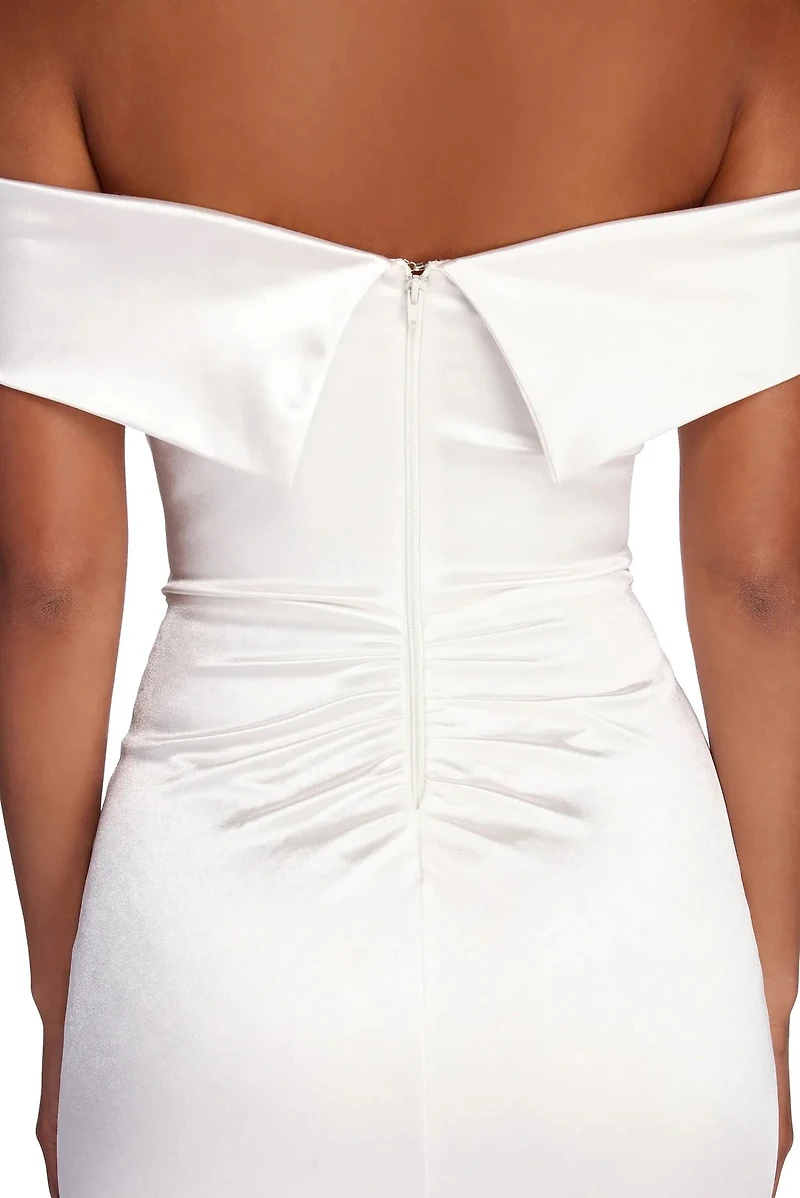 Elena Ruched Satin Gown