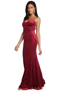 Viviana Formal Velvet Open Back Dress