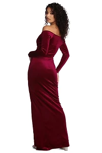 Mariana Formal Velvet High Slit Dress