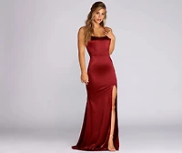 Bryn Satin Lace Up Formal Dress