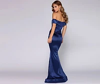 Nathalie Ruched Satin Dress