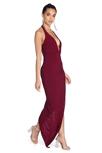 Adelynn Plunging Asymmetrical Formal Dress