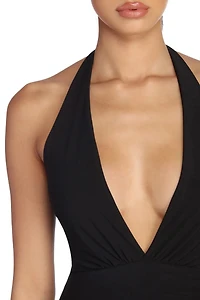 Adelynn Plunging Asymmetrical Formal Dress