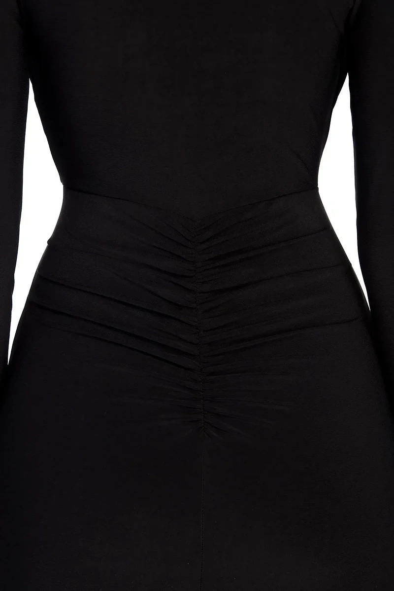 Denise Formal Plunging Ruched Dress