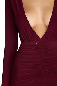 Denise Formal Plunging Ruched Dress