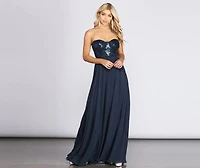 Anita Beaded Tulle A-Line Dress