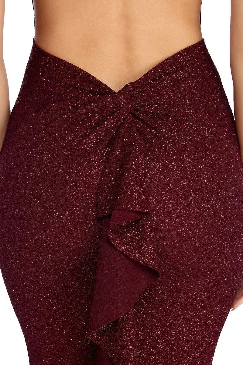 Clara Formal Glitter Knot Dress