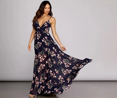 Fleur Floral Chiffon Dress