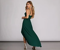 Diandra Crepe High Low Gown