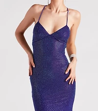 Blair Lace-Up A-Line Rhinestone Formal Dress